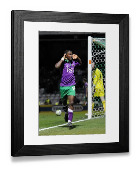 Framed Print : Agard's Thrilling Goal: Euphoric Celebration at Huish Park during Bristol City's Victory over Yeovil Town (March 10, 2015)