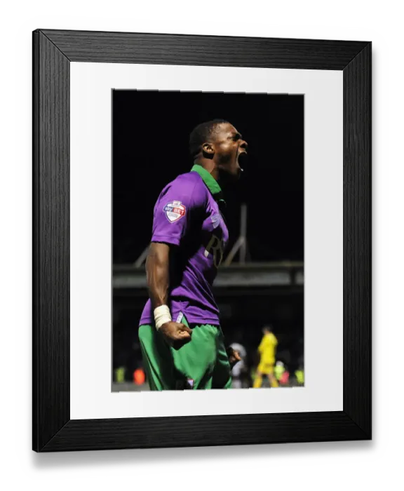 Framed Print : Kieran Agard's Thrilling Goal Celebration: Bristol City's Victory Over Yeovil Town, Sky Bet League One (March 10, 2015)