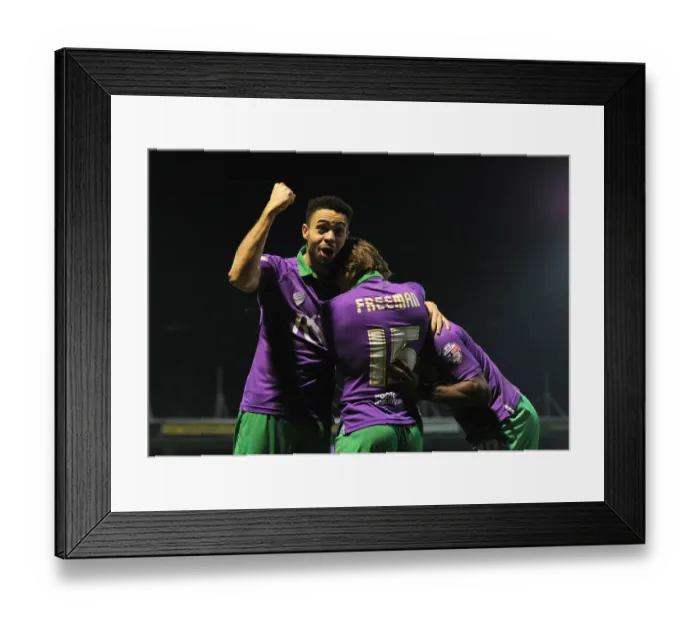 Framed Print : Bristol City Celebrates Win Against Yeovil Town: Kieran Agard Scores the Game-Winning Goal