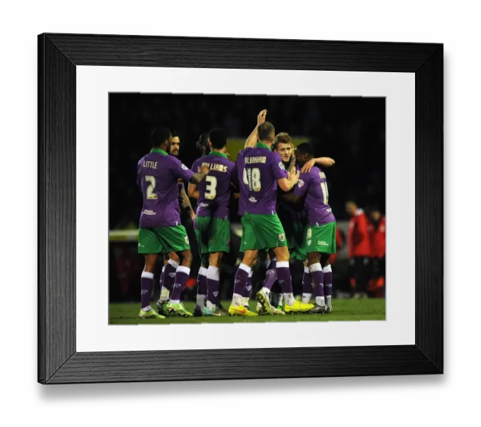Framed Print : Bristol City Celebrates George Saville's Goal Against Yeovil Town, March 10, 2015 Framed Print : Bristol City Celebrates George Saville's Goal Against Yeovil Town, March 10, 2015