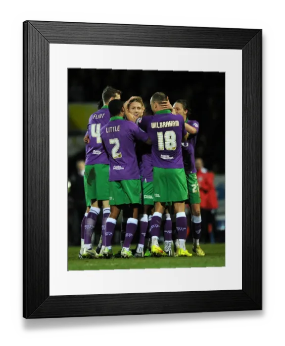 Framed Print : Luke Freeman's Dramatic Last-Minute Winner: Bristol City Celebrates at Huish Park