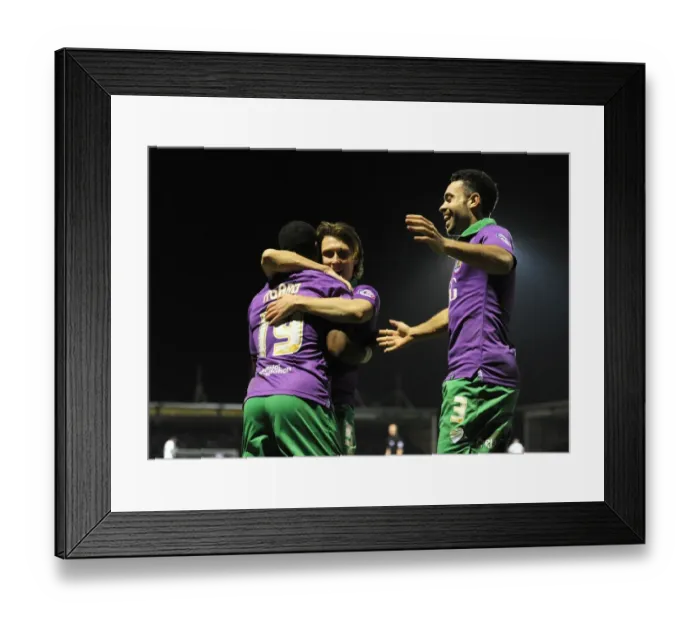 Framed Print : Bristol City Celebrate: Agard, Freeman, and Williams Goal Blitz at Huish Park, 10-03-2015