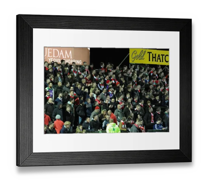 Framed Print : Bristol City Fans in Full Force at Huish Park during Yeovil Town vs. Bristol City, Sky Bet League One Match, 10 March 2015