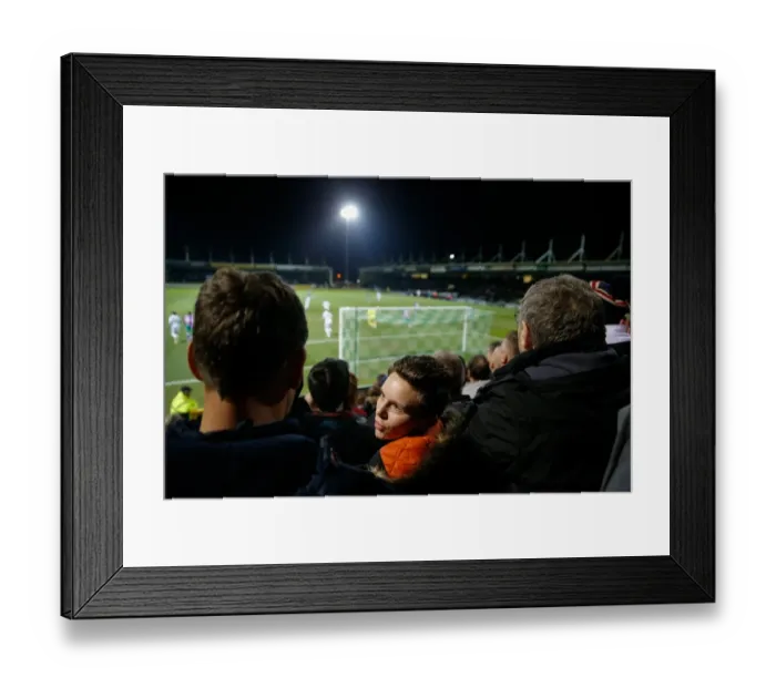 Framed Print : Bristol City Fans Watch Intently at Yeovil Town vs. Bristol City Football Match, Sky Bet Football League One, 2015