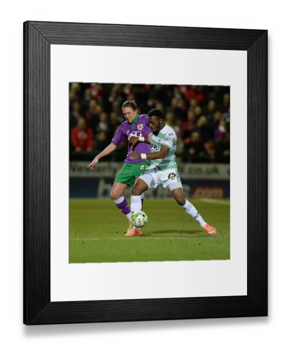 Framed Print : Battling for Supremacy: Luke Ayling vs Gozie Ugwu in Yeovil Town vs Bristol City Football Match, 2015 Framed Print : Battling for Supremacy: Luke Ayling vs Gozie Ugwu in Yeovil Town vs Bristol City Football Match, 2015
