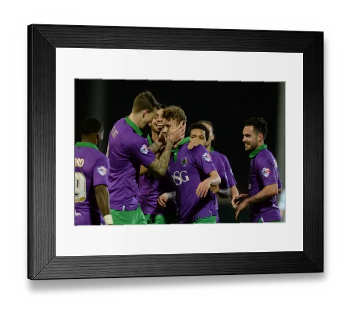 Framed Print : Bristol City's Saville and Flint Celebrate Goal Against Yeovil Town, Sky Bet League One, 2015 Framed Print : Bristol City's Saville and Flint Celebrate Goal Against Yeovil Town, Sky Bet League One, 2015