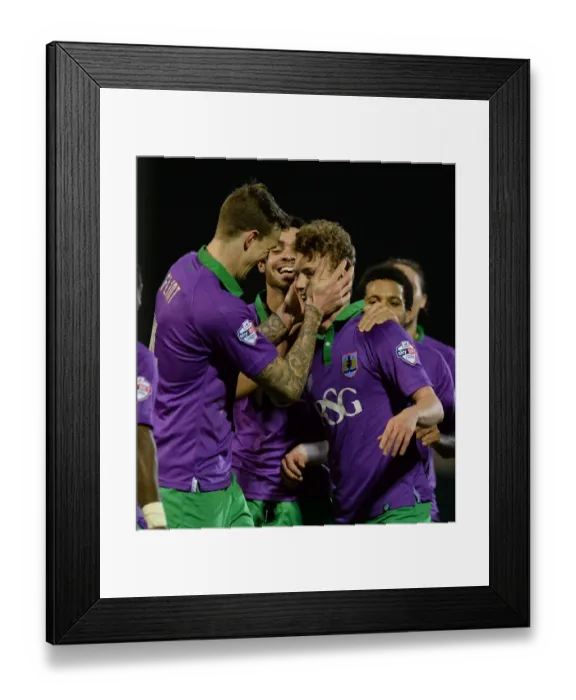 Framed Print : Bristol City's George Saville and Aden Flint Celebrate Goal vs. Yeovil Town, Sky Bet League One - March 10, 2015