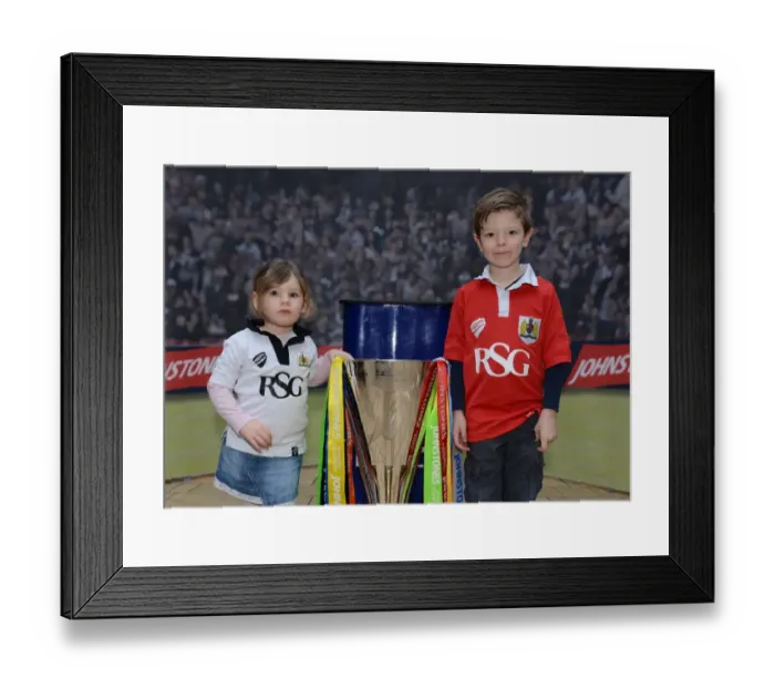 Framed Print : Young Bristol City Fans Celebrate Johnstone's Paint Trophy Victory at Cabot Circus
