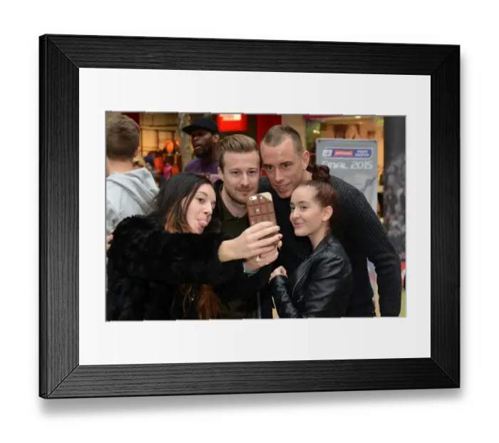 Framed Print : Bristol City FC: Fan's Exciting Selfie with Wade Elliott and Aaron Wilbraham at Cabot Circus during Johnstones Paint Trophy Framed Print : Bristol City FC: Fan's Exciting Selfie with Wade Elliott and Aaron Wilbraham at Cabot Circus during Johnstones Paint Trophy
