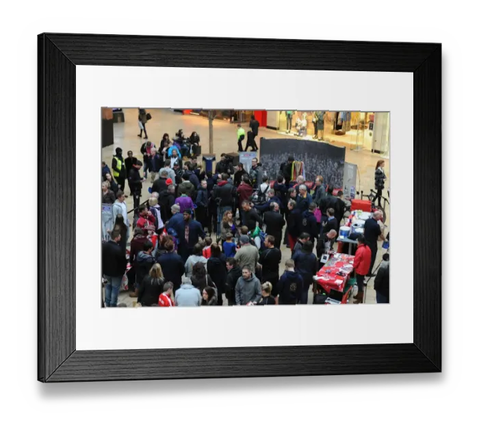 Framed Print : Bristol City Fans Gather at Cabot Circus for Johnstones Paint Trophy Match, 2015 Framed Print : Bristol City Fans Gather at Cabot Circus for Johnstones Paint Trophy Match, 2015