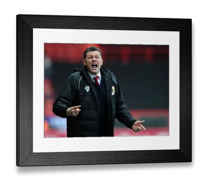 Framed Print : Steve Cotterill Leads Bristol City in Sky Bet League One Match Against Gillingham, March 14, 2015