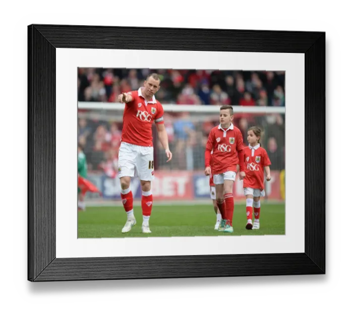 Framed Print : Bristol City Football Club: Aaron Wilbraham Guides Mascots at Ashton Gate - Sky Bet League One Match vs. Gillingham (14 / 03 / 2015) Framed Print : Bristol City Football Club: Aaron Wilbraham Guides Mascots at Ashton Gate - Sky Bet League One Match vs. Gillingham (14 / 03 / 2015)