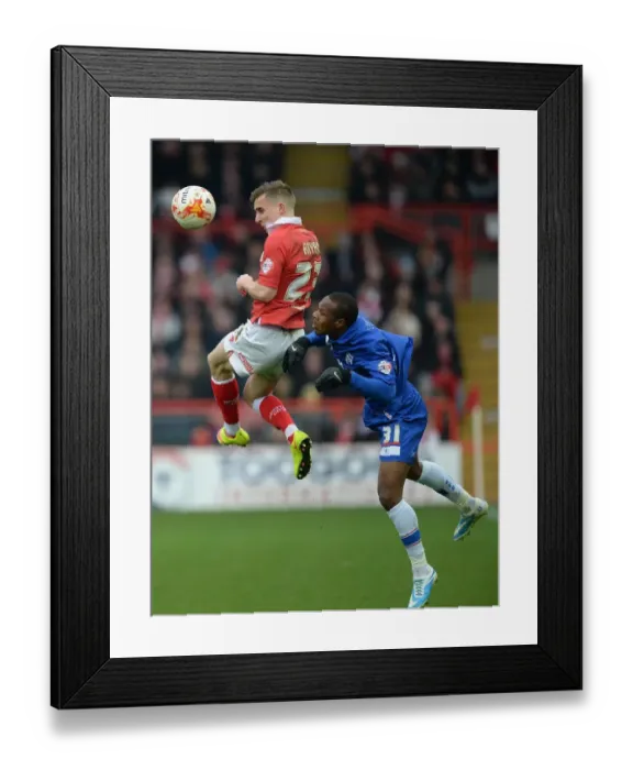 Framed Print : Battling for Supremacy: Bryan vs. Hoyte in the Sky Bet League One Clash between Bristol City and Gillingham Framed Print : Battling for Supremacy: Bryan vs. Hoyte in the Sky Bet League One Clash between Bristol City and Gillingham