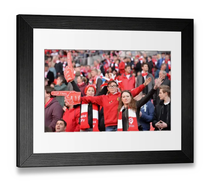 Framed Print : Triumphant Moment: Bristol City FC Wins Johnstone's Paint Trophy at Wembley - Fans Celebrate Framed Print : Triumphant Moment: Bristol City FC Wins Johnstone's Paint Trophy at Wembley - Fans Celebrate