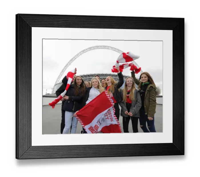 Framed Print : Bristol City Fans Gather at Wembley Stadium for Johnstone's Paint Trophy Final Framed Print : Bristol City Fans Gather at Wembley Stadium for Johnstone's Paint Trophy Final