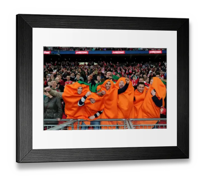 Framed Print : Triumphant Moment: Bristol City FC Fans Celebrate Johnstone's Paint Trophy Victory at Wembley Stadium Framed Print : Triumphant Moment: Bristol City FC Fans Celebrate Johnstone's Paint Trophy Victory at Wembley Stadium