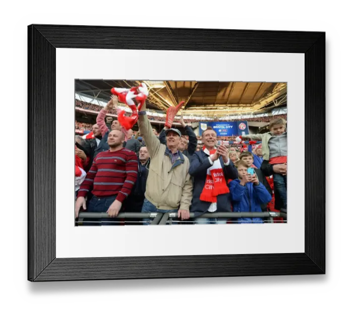 Framed Print : Bristol City FC: Triumphant Fans Celebrate Johnstone's Paint Trophy Victory at Wembley Framed Print : Bristol City FC: Triumphant Fans Celebrate Johnstone's Paint Trophy Victory at Wembley