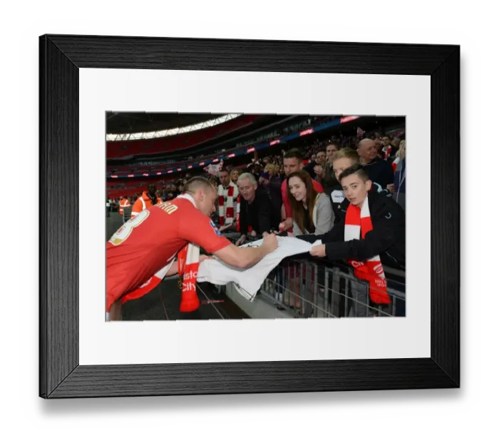 Framed Print : Bristol City Football Club: Johnstone's Paint Trophy Victory - Aaron Wilbraham Signs Autographs at Wembley Stadium Framed Print : Bristol City Football Club: Johnstone's Paint Trophy Victory - Aaron Wilbraham Signs Autographs at Wembley Stadium
