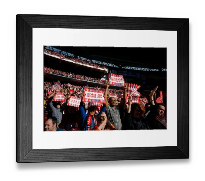 Framed Print : Bristol City FC's Glory at Wembley: Unforgettable Fan Celebration (JPT Final vs Walsall) Framed Print : Bristol City FC's Glory at Wembley: Unforgettable Fan Celebration (JPT Final vs Walsall)