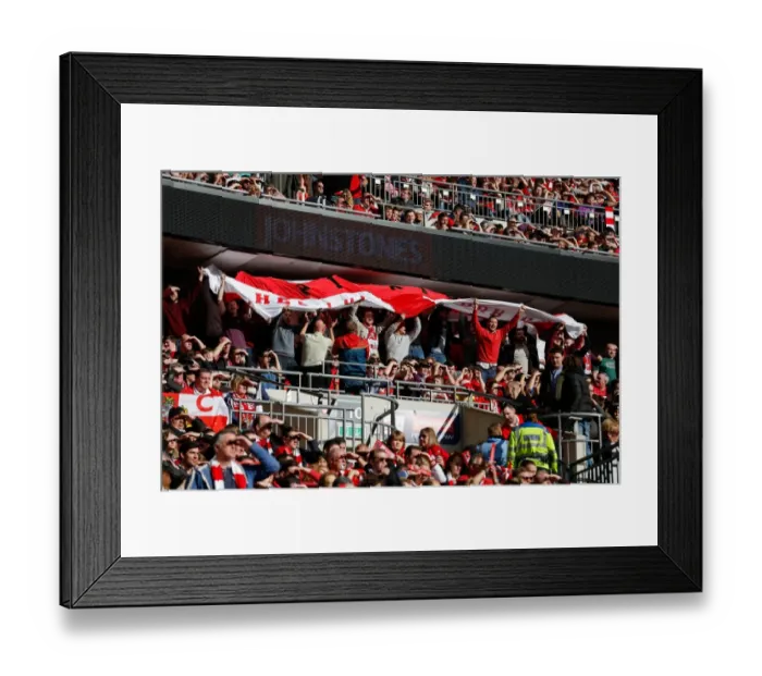 Framed Print : Bristol City FC's Euphoric Wembley Victory: A Sea of Fans Jubilation (vs. Walsall, Johnstones Paint Trophy Final, 2015)