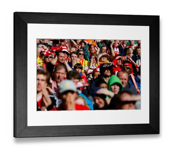Framed Print : Excitement in the Stands: Bristol City Fans Celebrate at Wembley, 2015