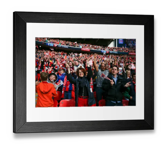 Framed Print : Bristol City Fans Go Wild: Aden Flint Scores in Johnstones Paint Trophy Final vs Walsall Framed Print : Bristol City Fans Go Wild: Aden Flint Scores in Johnstones Paint Trophy Final vs Walsall