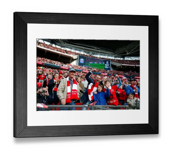 Framed Print : Bristol City Celebrate Aden Flint's Goal in Johnstones Paint Trophy Final against Walsall Framed Print : Bristol City Celebrate Aden Flint's Goal in Johnstones Paint Trophy Final against Walsall