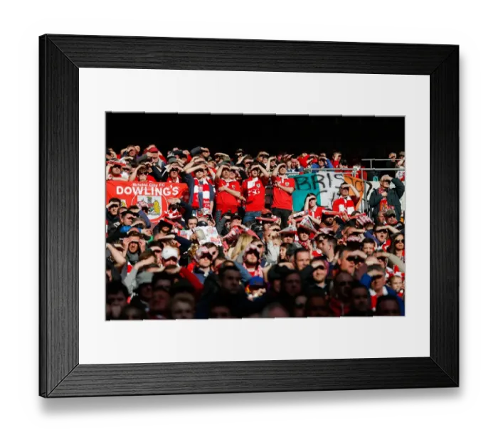 Framed Print : Sea of Celebration: Thrilling Victory of Bristol City FC Fans at Wembley Stadium Framed Print : Sea of Celebration: Thrilling Victory of Bristol City FC Fans at Wembley Stadium