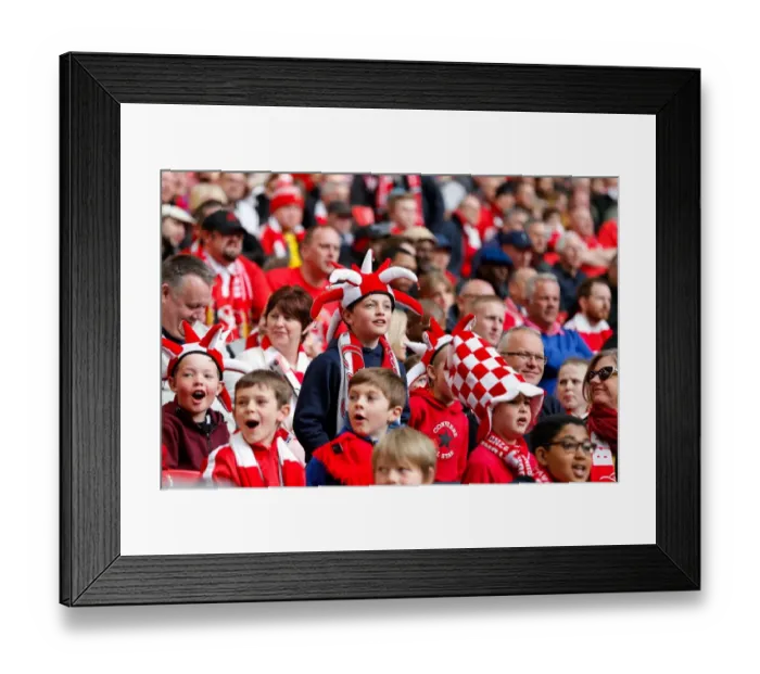 Framed Print : Bristol City FC's Thrilling Johnstones Paint Trophy Victory: Fans Jubilant Celebrations at Wembley Framed Print : Bristol City FC's Thrilling Johnstones Paint Trophy Victory: Fans Jubilant Celebrations at Wembley