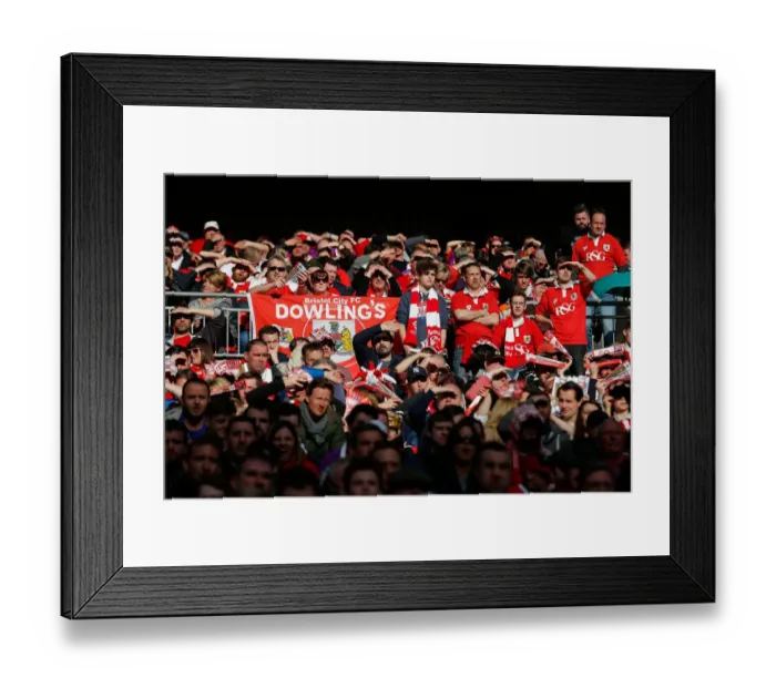 Framed Print : Triumphant Moment: Ecstatic Bristol City Fans Celebrate Johnstones Paint Trophy Victory at Wembley Stadium (2015) Framed Print : Triumphant Moment: Ecstatic Bristol City Fans Celebrate Johnstones Paint Trophy Victory at Wembley Stadium (2015)