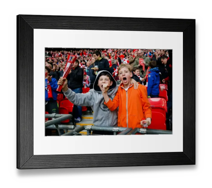 Framed Print : Bristol City FC's Unforgettable Wembley Victory: Fans Euphoric Celebration during Johnstones Paint Trophy Final (2015)