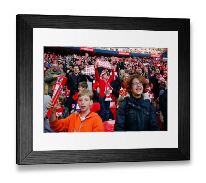 Framed Print : Bristol City FC's Glorious Wembley Victory: Fans Euphoric Reaction to the Second Goal Framed Print : Bristol City FC's Glorious Wembley Victory: Fans Euphoric Reaction to the Second Goal