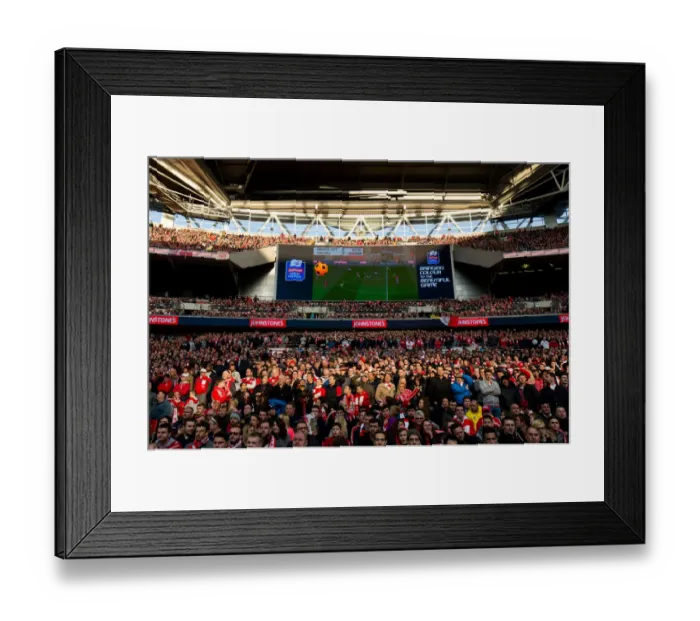 Framed Print : Bristol City FC's Euphoric Fans Celebrate 2-0 Lead at Wembley, Johnstones Paint Trophy Final Framed Print : Bristol City FC's Euphoric Fans Celebrate 2-0 Lead at Wembley, Johnstones Paint Trophy Final
