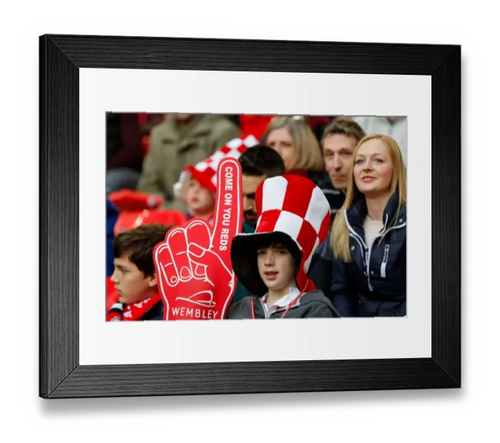 Framed Print : Triumphant Moment: Bristol City FC Fans Celebrate at Wembley, Johnstones Paint Trophy Final vs Walsall Framed Print : Triumphant Moment: Bristol City FC Fans Celebrate at Wembley, Johnstones Paint Trophy Final vs Walsall