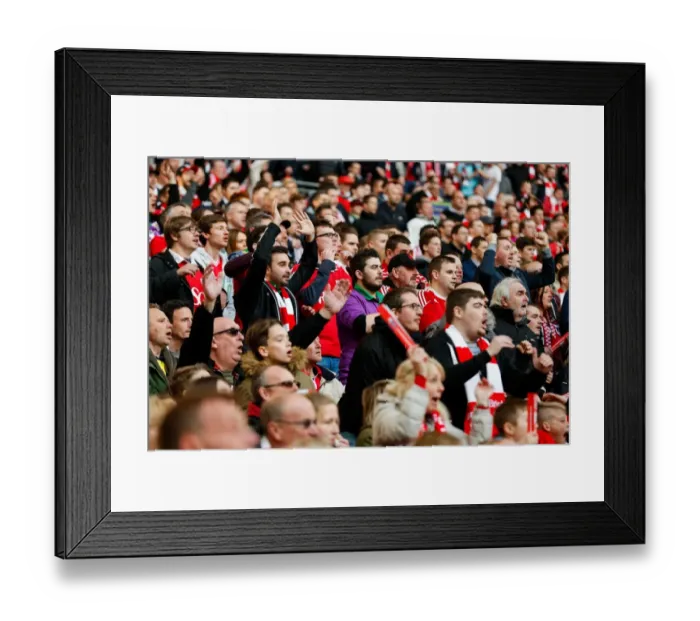 Framed Print : Thrilling Wembley Victory: Euphoria Amongst Bristol City Fans Framed Print : Thrilling Wembley Victory: Euphoria Amongst Bristol City Fans