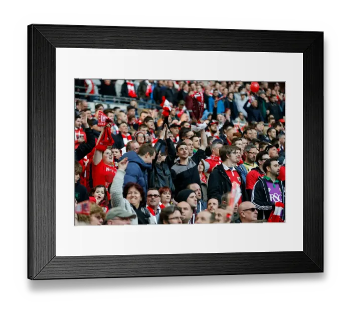 Framed Print : Bristol City Fans Celebrate 2-0 Lead with the Iconic Bristol Wave at Wembley Stadium, 2015 Framed Print : Bristol City Fans Celebrate 2-0 Lead with the Iconic Bristol Wave at Wembley Stadium, 2015