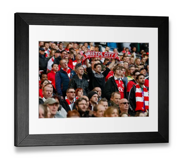 Framed Print : Bristol City Fans Celebrate at Wembley during Johnstones Paint Trophy Final against Walsall, 2015 Framed Print : Bristol City Fans Celebrate at Wembley during Johnstones Paint Trophy Final against Walsall, 2015