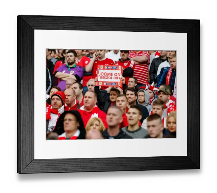 Framed Print : Bristol City FC's Glory at Wembley: A Sea of Fans Celebrating Victory
