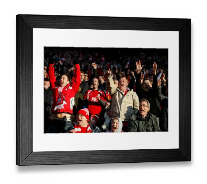 Framed Print : Bristol City Fans Cheer at Wembley Stadium during the Johnstones Paint Trophy Final against Walsall, 2015 Framed Print : Bristol City Fans Cheer at Wembley Stadium during the Johnstones Paint Trophy Final against Walsall, 2015