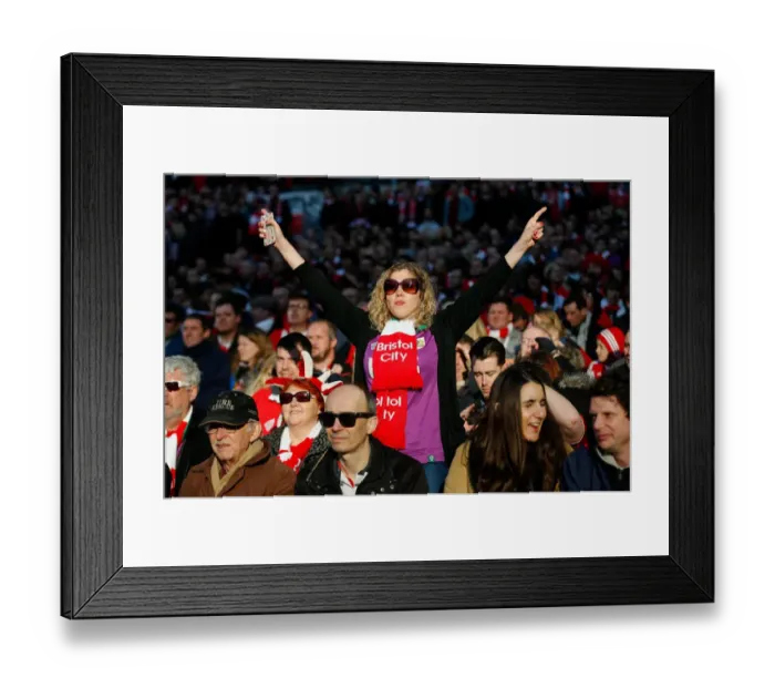 Framed Print : Bristol City Fans Celebrate at Wembley Stadium during the 2015 Johnstones Paint Trophy Final against Walsall