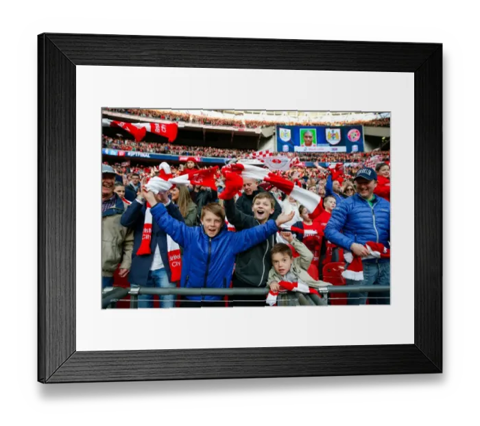 Framed Print : Bristol City FC's Glorious 2-0 Victory: A Sea of Celebrating Fans at Wembley Stadium Framed Print : Bristol City FC's Glorious 2-0 Victory: A Sea of Celebrating Fans at Wembley Stadium