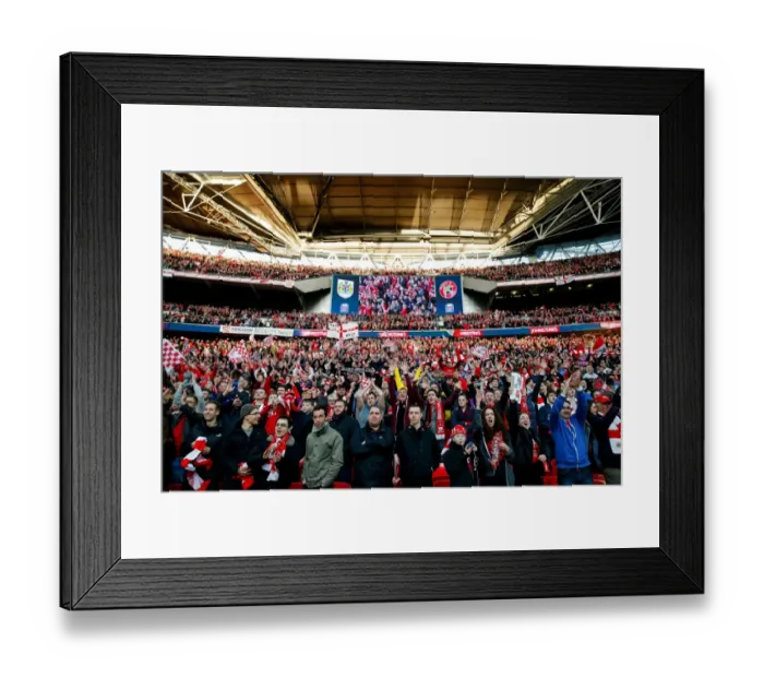 Framed Print : Bristol City FC's Glorious 2-0 Victory: A Sea of Celebrating Supporters at Wembley Stadium