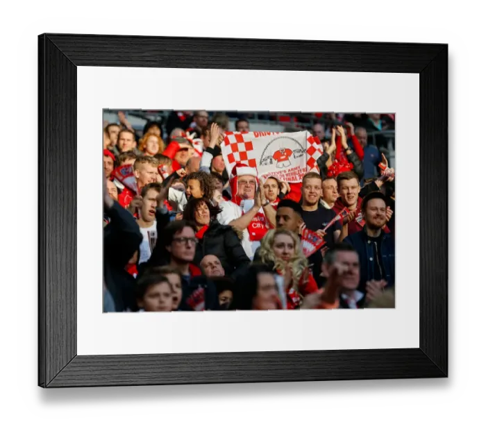 Framed Print : Bristol City FC's Glorious 2-0 Victory: A Sea of Celebrating Supporters at Wembley Stadium