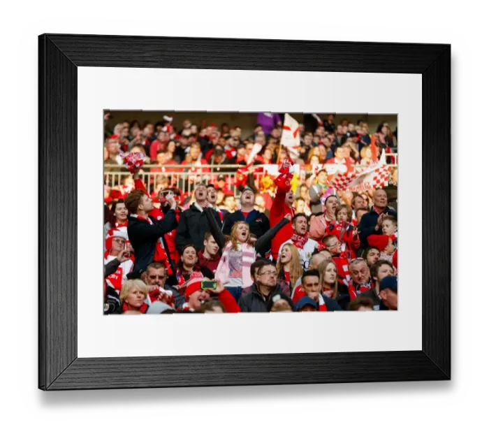 Framed Print : Bristol City's Glorious 2-0 Victory: A Sea of Celebrating Supporters at Wembley Stadium