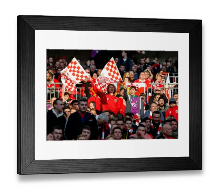 Framed Print : Bristol City FC's Glorious 2-0 Victory: A Sea of Celebrating Fans at Wembley Stadium