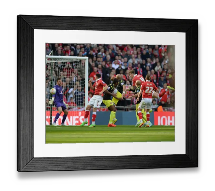 Framed Print : Aden Flint Scores the Winner: Bristol City Claim Johnstone's Paint Trophy Framed Print : Aden Flint Scores the Winner: Bristol City Claim Johnstone's Paint Trophy