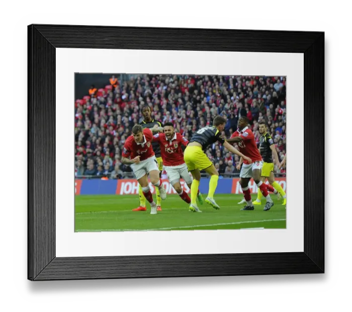 Framed Print : Aden Flint's Goal: Bristol City's Johnstone's Paint Trophy Victory Over Walsall at Wembley Stadium, 2015 Framed Print : Aden Flint's Goal: Bristol City's Johnstone's Paint Trophy Victory Over Walsall at Wembley Stadium, 2015