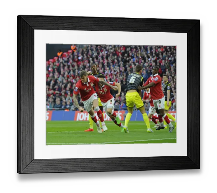 Framed Print : Aden Flint's Goal Kickstarts Bristol City's Johnstone's Paint Trophy Victory over Walsall (2015) Framed Print : Aden Flint's Goal Kickstarts Bristol City's Johnstone's Paint Trophy Victory over Walsall (2015)