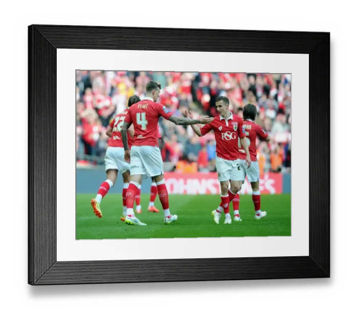 Framed Print : Bristol City: Aden Flint and Joe Bryan Celebrate Johnstone's Paint Trophy Victory at Wembley Stadium Framed Print : Bristol City: Aden Flint and Joe Bryan Celebrate Johnstone's Paint Trophy Victory at Wembley Stadium