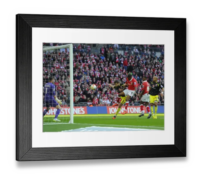 Framed Print : Mark Little Scores the Winning Goal: Bristol City's Johnstone's Paint Trophy Victory at Wembley